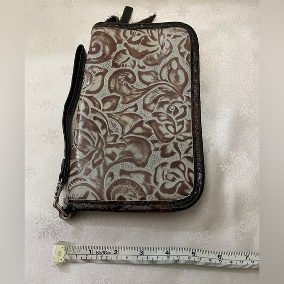 Double J Saddlery Turquoise / Brown Rose Leather Clutch Organizer C New Comments - Picture 10 of 10